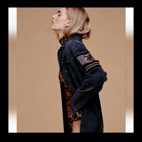 Free People Jackets & Blazers - Free People beaded military jacket